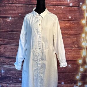 Free People Hannah Cotton Poplin Mini Shirtdress. Size Large. White.
